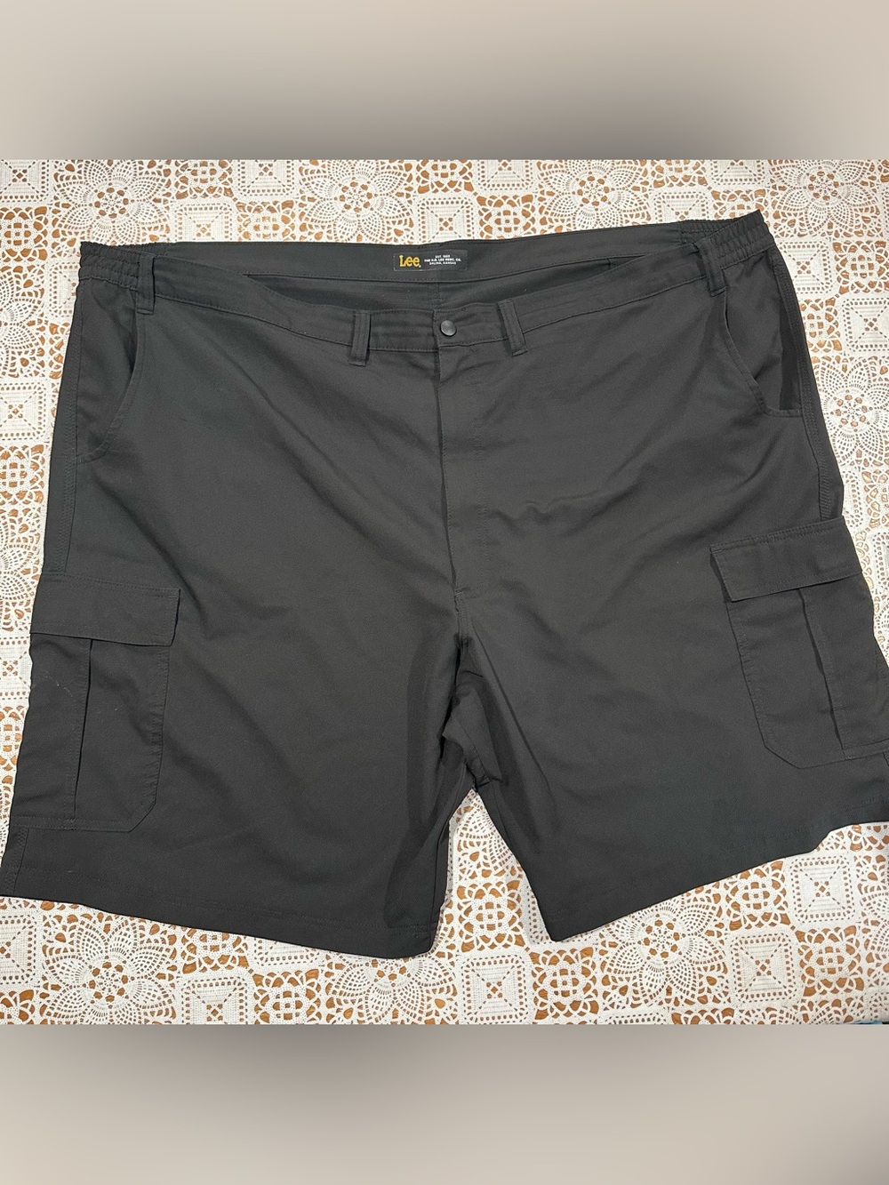 Lee Men’s Black Cargo Shorts 54” Waist Big Tall Utility Hiking